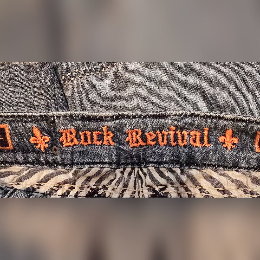 Rock Revival Faded Blue Denim Jeans - Picture 6 of 8